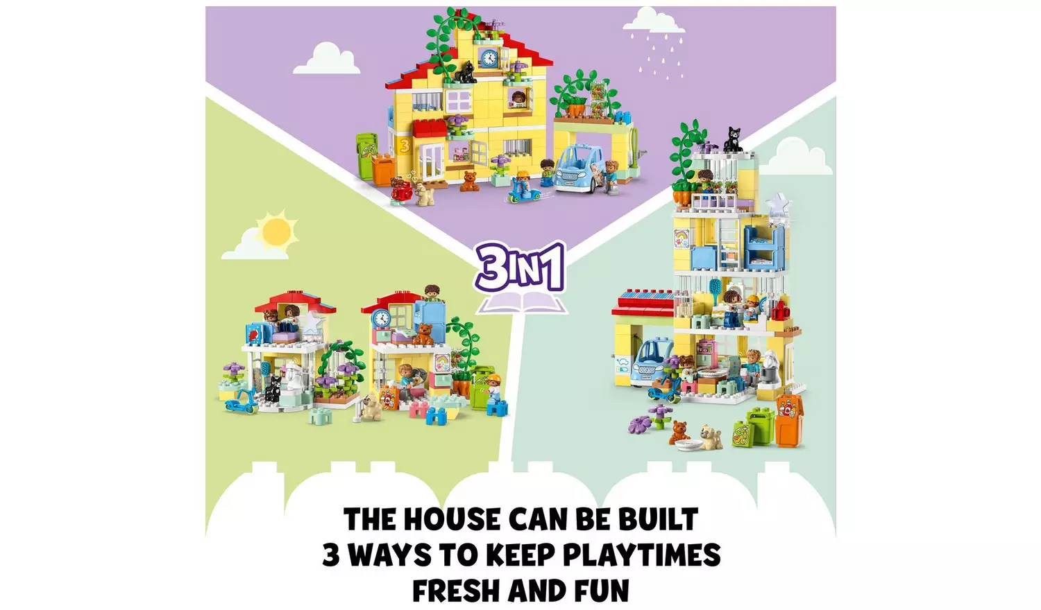 LEGO DUPLO 3in1 Family House Toy for Toddlers Aged 3+ 10994