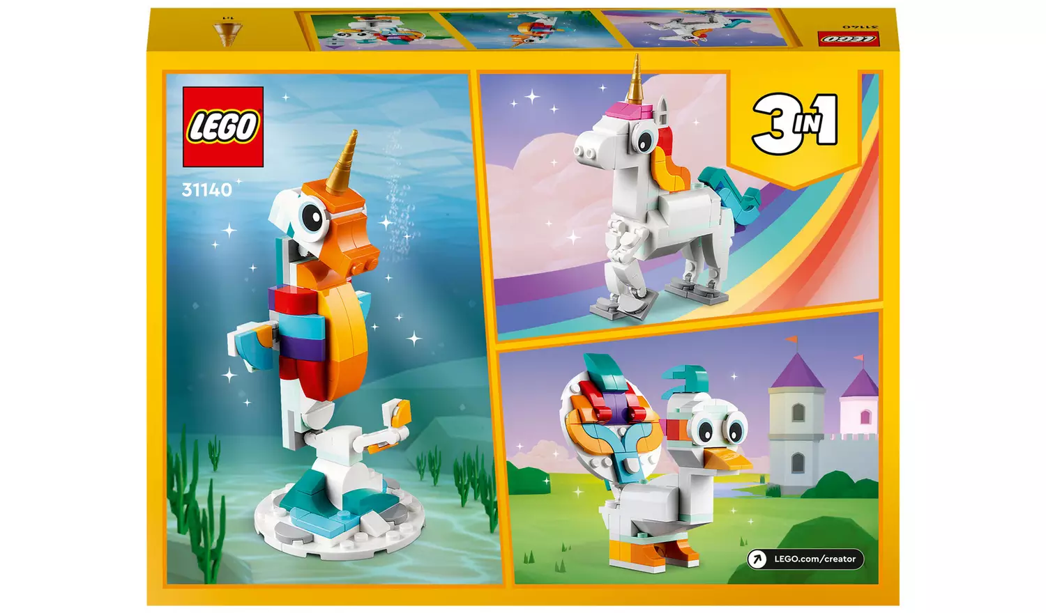 LEGO Creator 3 in 1 Magical Unicorn Toy Animal Playset 31140