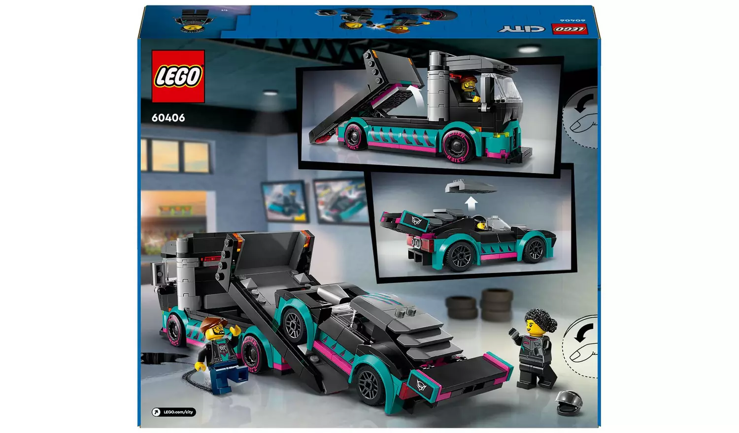 LEGO City Race Car and Car Carrier Truck Building Toys 60406