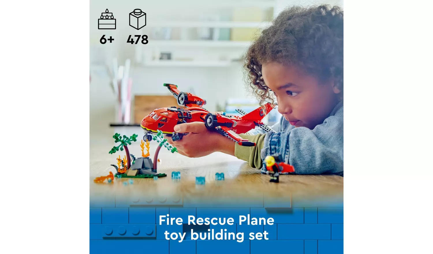 LEGO City Fire Rescue Plane Toy for Kids Aged 6 Plus 60413