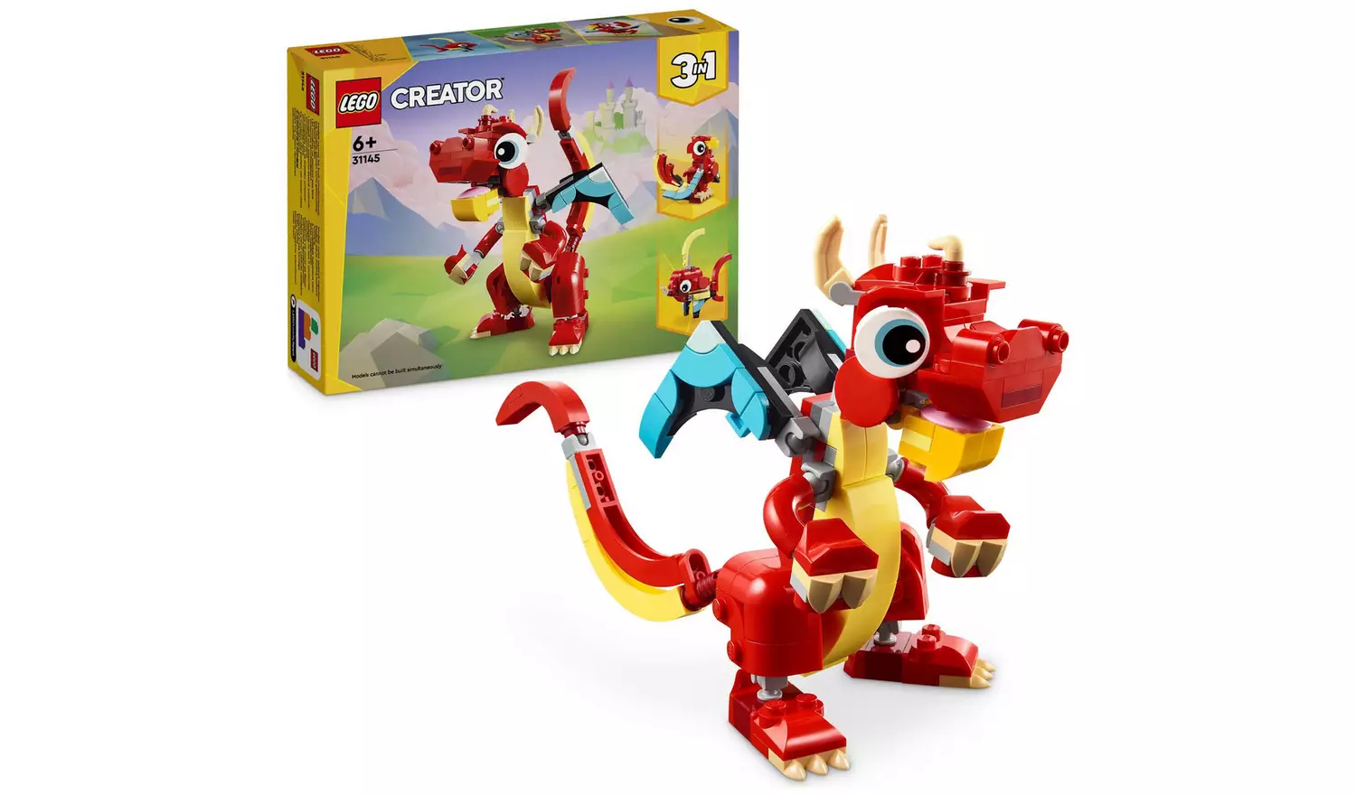 LEGO Creator 3in1 Red Dragon Toy with Animal Figures 31145