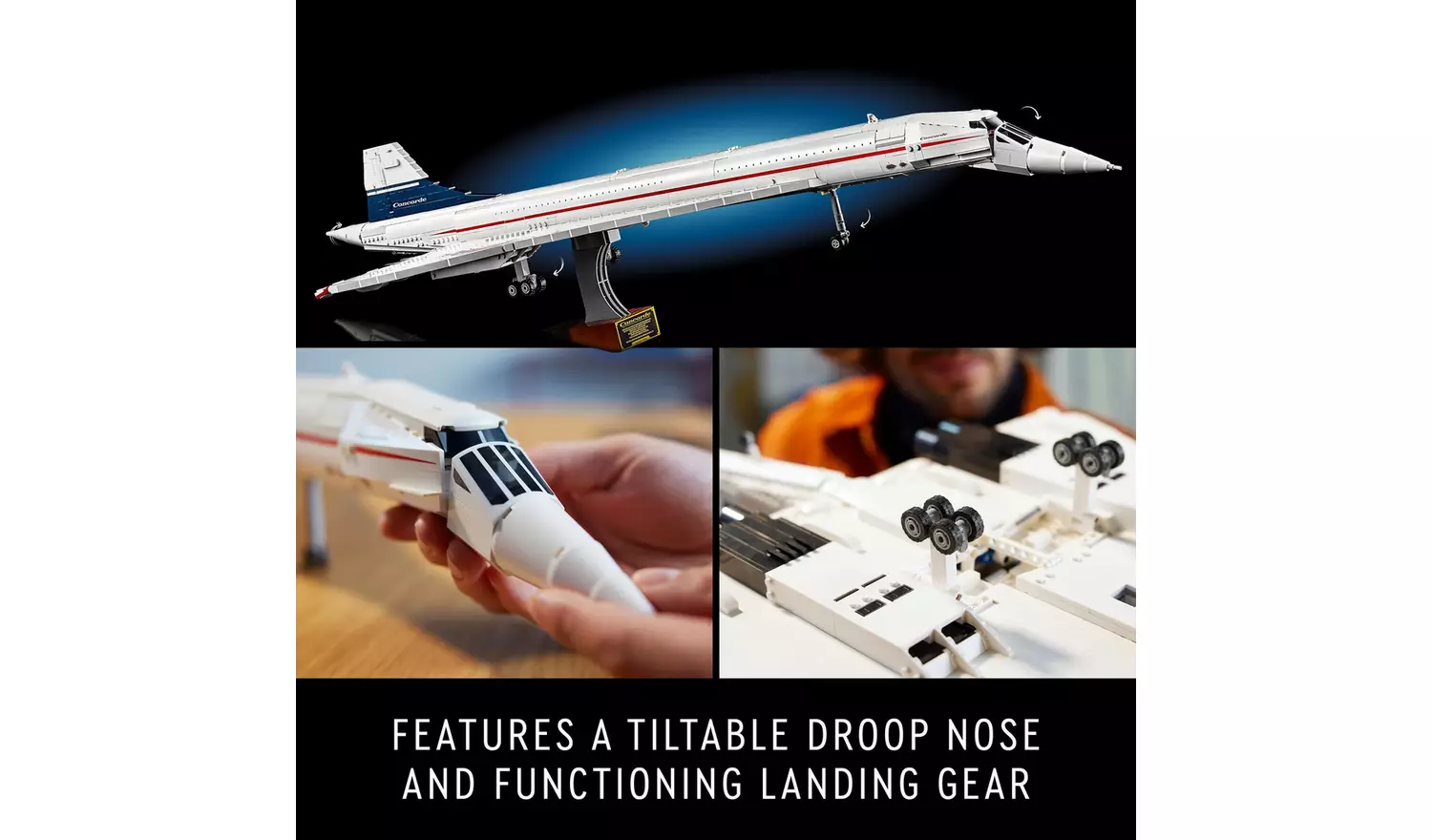 LEGO Icons Concorde Iconic Model Plane Set for Adults 10318