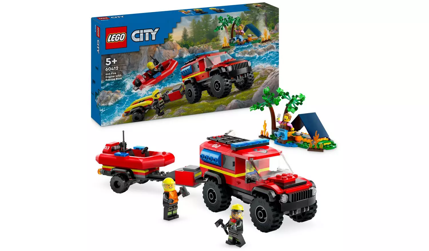 LEGO City 4x4 Fire Engine with Rescue Boat Toys 60412