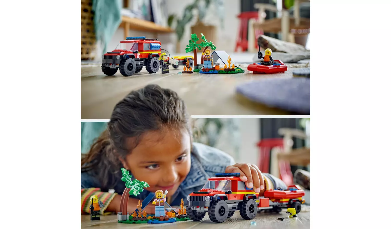 LEGO City 4x4 Fire Engine with Rescue Boat Toys 60412