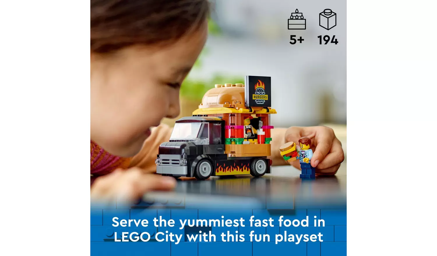 LEGO City Burger Van Food Truck Vehicle Toy Set 60404