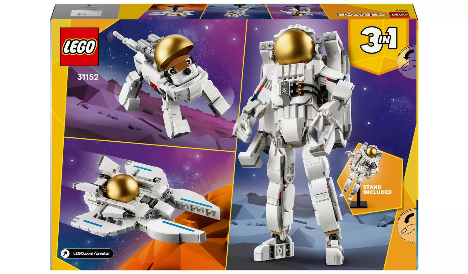 LEGO Creator 3in1 Space Astronaut Figure Toy with Dog 31152