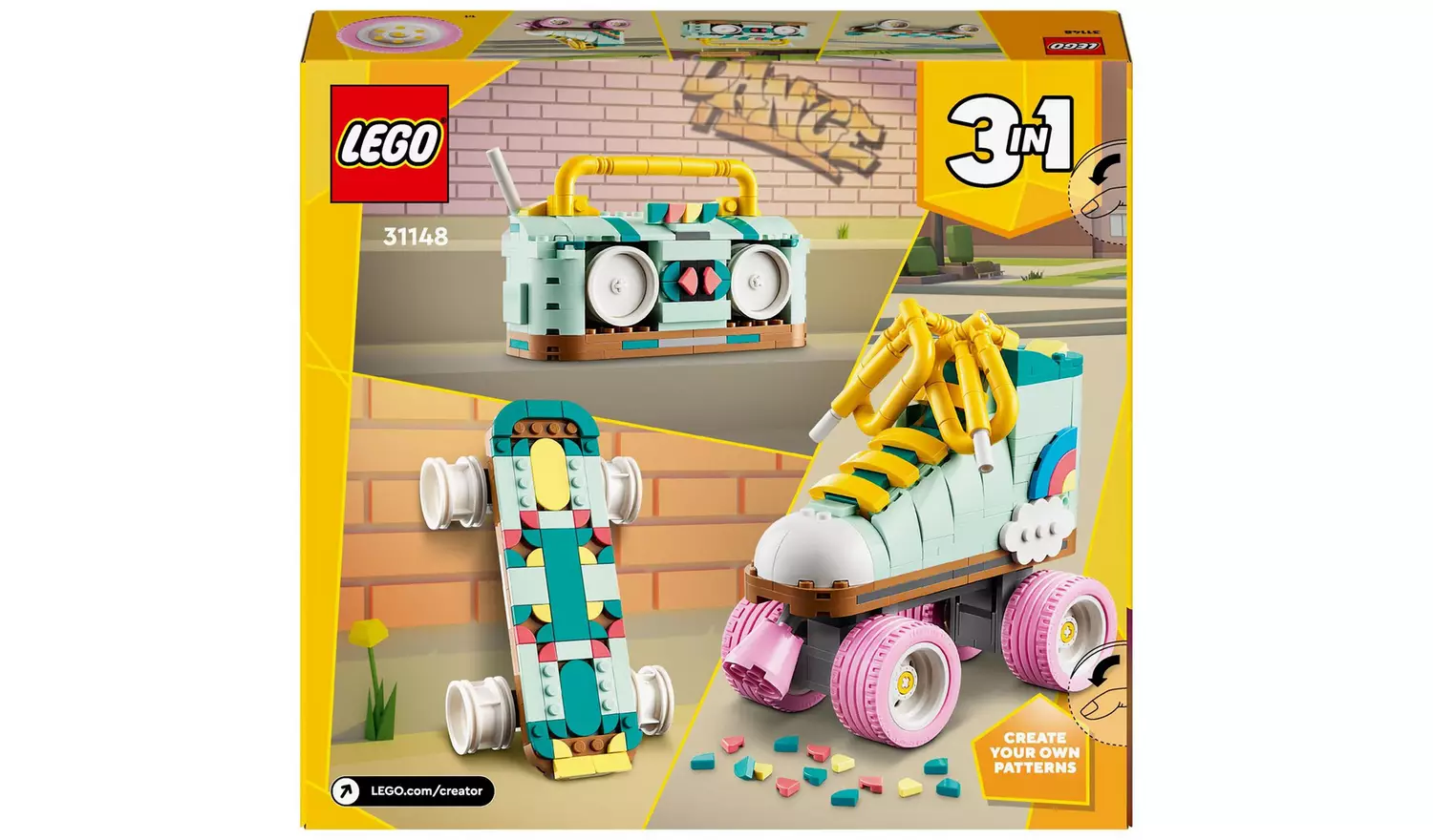 LEGO Creator 3in1 Retro Roller Skate & Toy Skateboard 31148