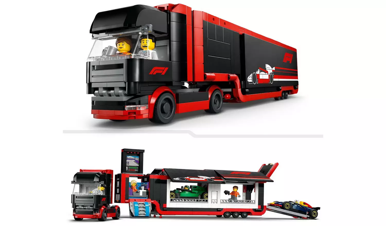 LEGO City F1 Truck with RB20 & AMR24 F1 Cars Playset 60445