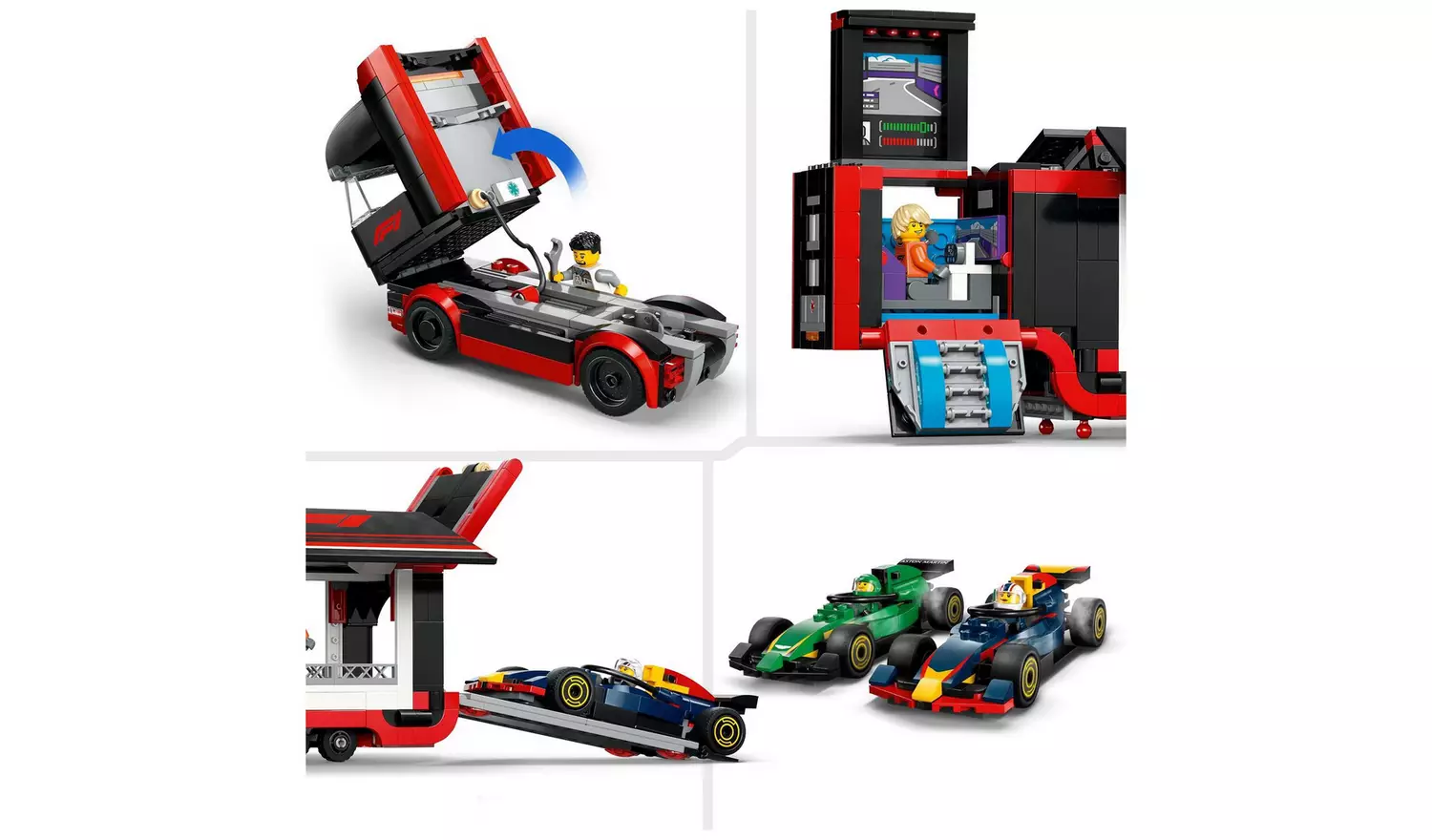 LEGO City F1 Truck with RB20 & AMR24 F1 Cars Playset 60445