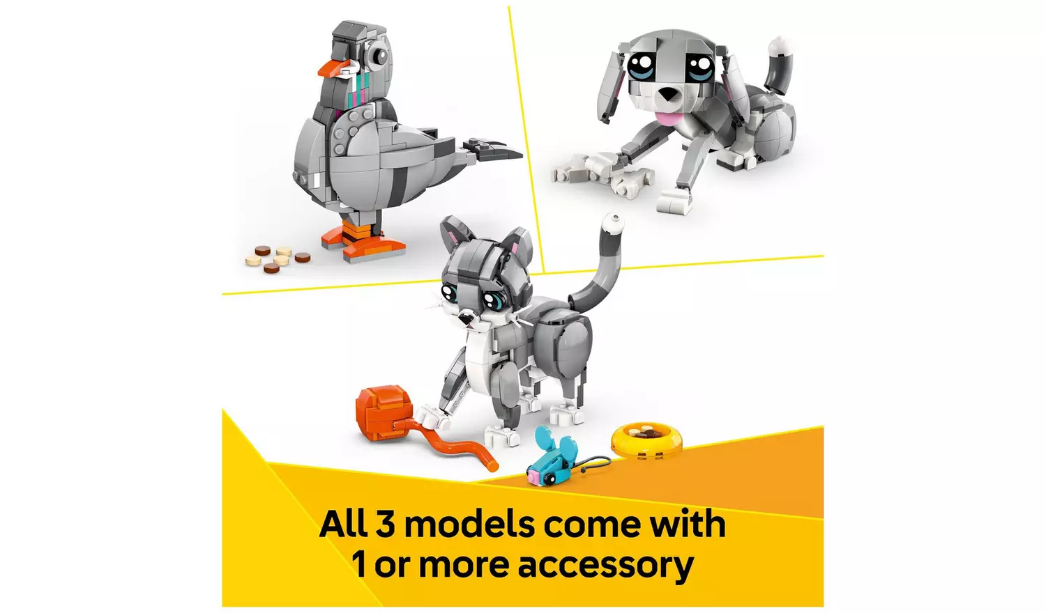 LEGO Creator 3in1 Playful Cat Figure, Toy Animal Set 31163