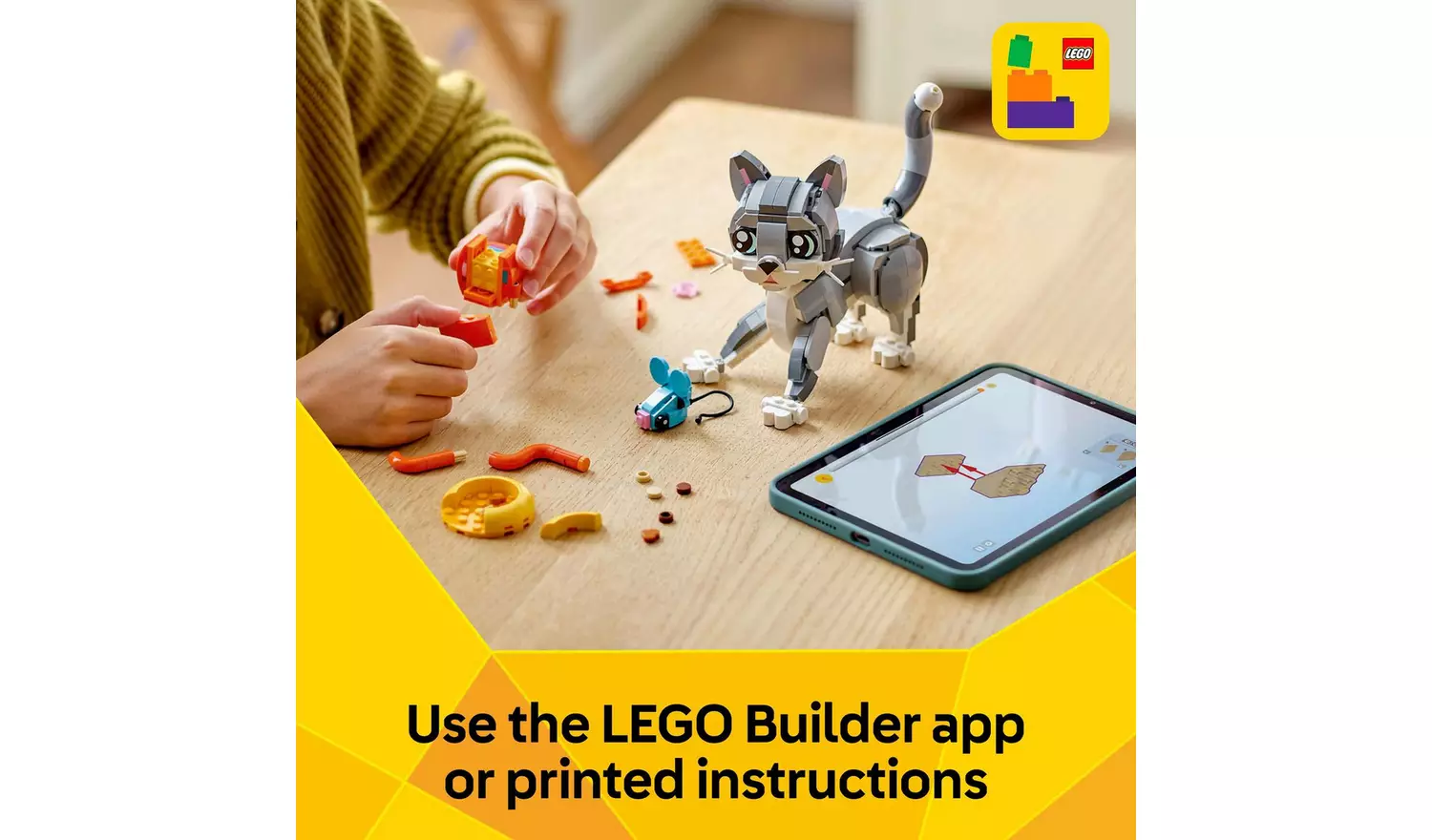 LEGO Creator 3in1 Playful Cat Figure, Toy Animal Set 31163