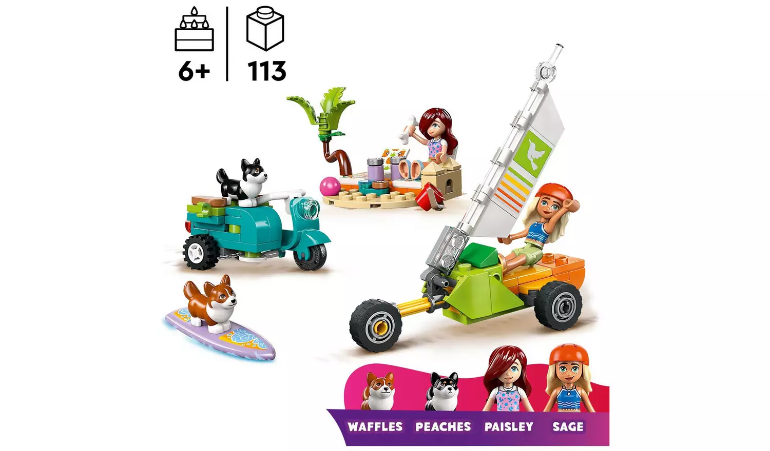LEGO Friends Surfing Dogs and Scooter Adventure Set 42641