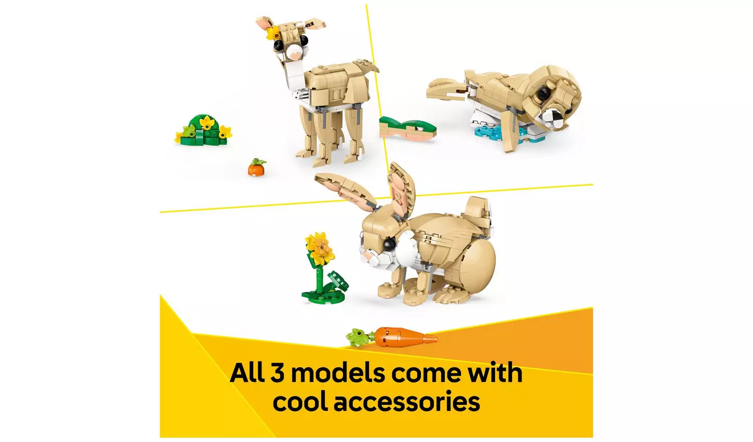 LEGO Creator 3in1 Cute Bunny Toy, Animal Figure Set 31162