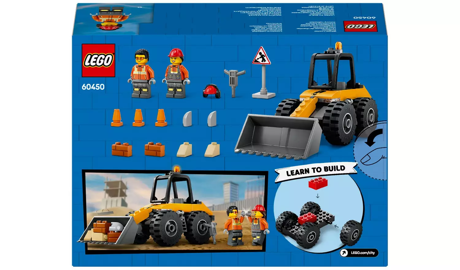 LEGO City Yellow Construction Wheel Loader Vehicle Toy 60450