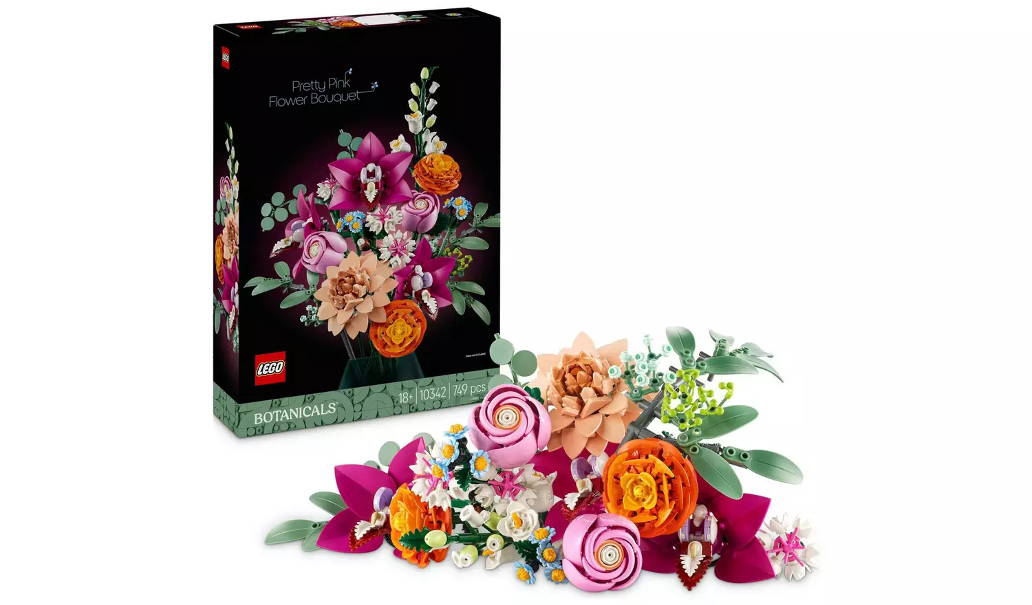 LEGO Botanicals Pretty Pink Flower Bouquet Decor Set 10342