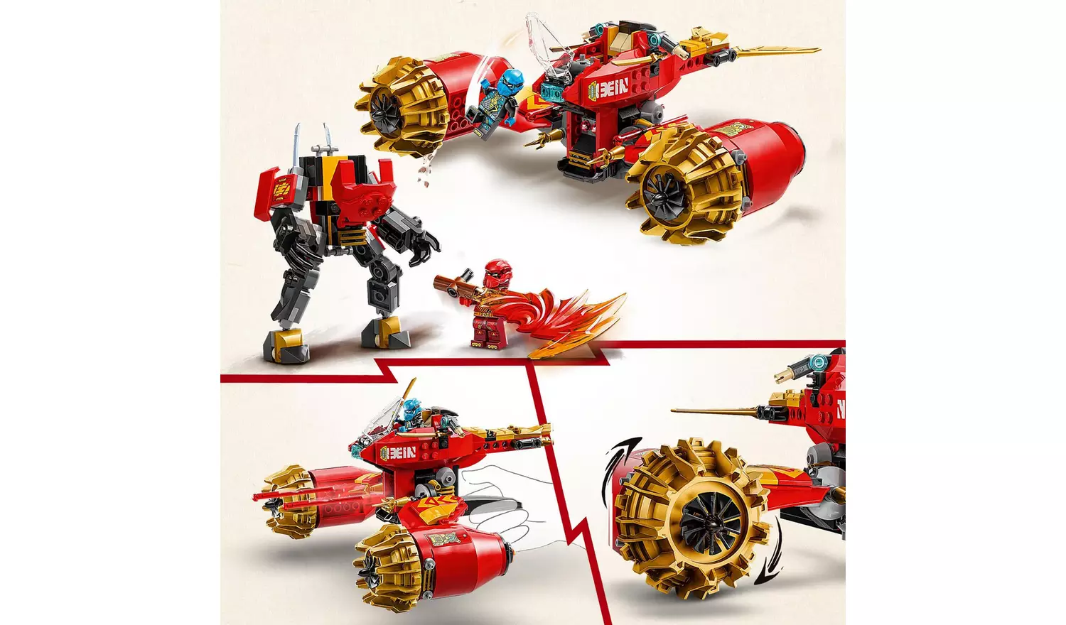 LEGO NINJAGO Kai's Mech Storm Rider 2in1 Ninja Toy Set 71830