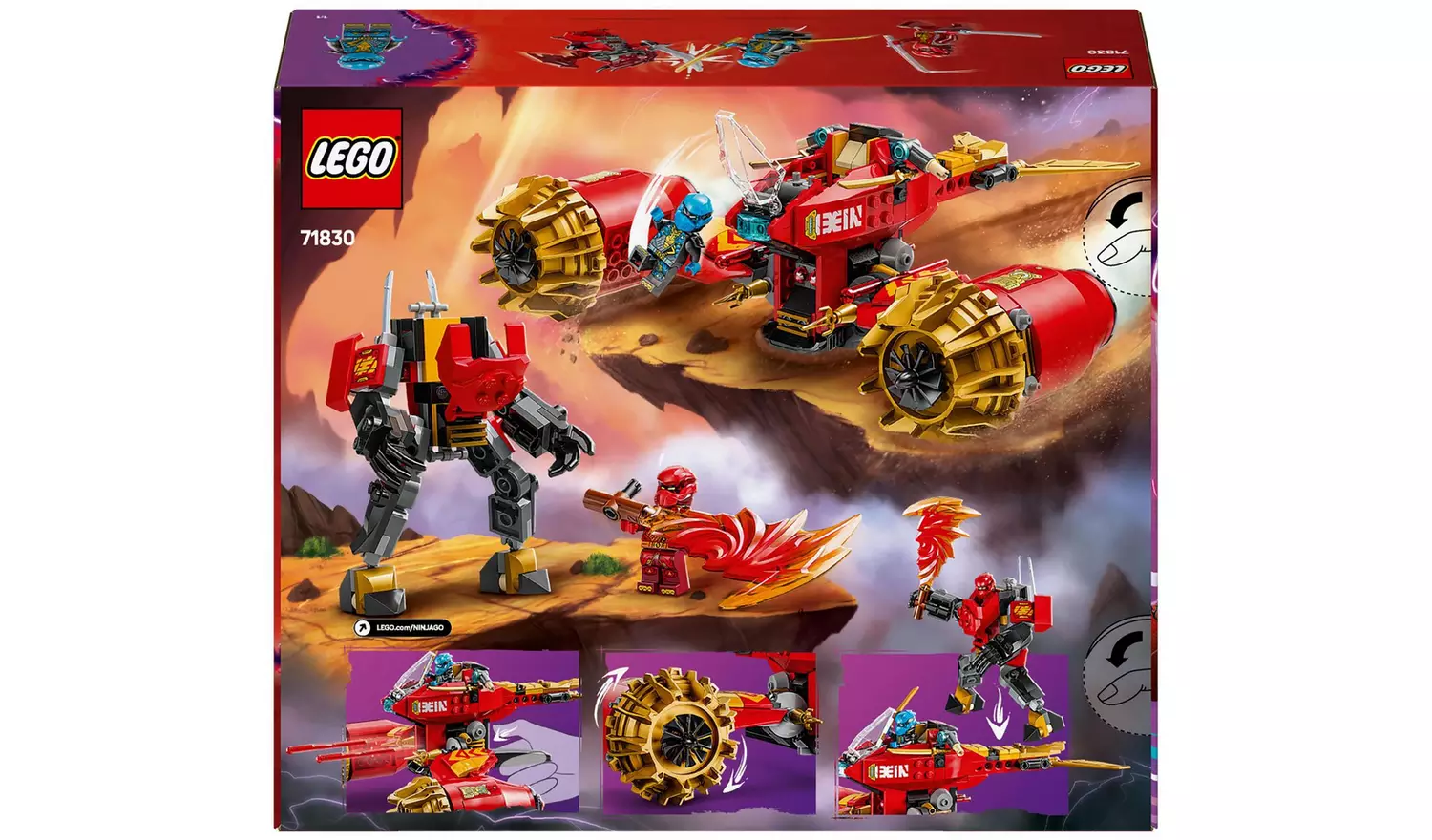 LEGO NINJAGO Kai's Mech Storm Rider 2in1 Ninja Toy Set 71830