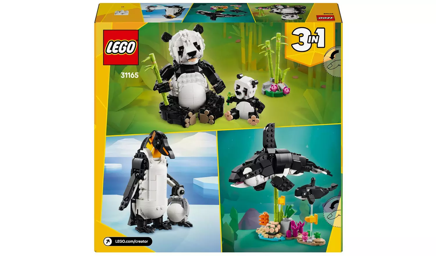 LEGO Creator 3in1 Wild Animals: Panda Family Toy Set 31165
