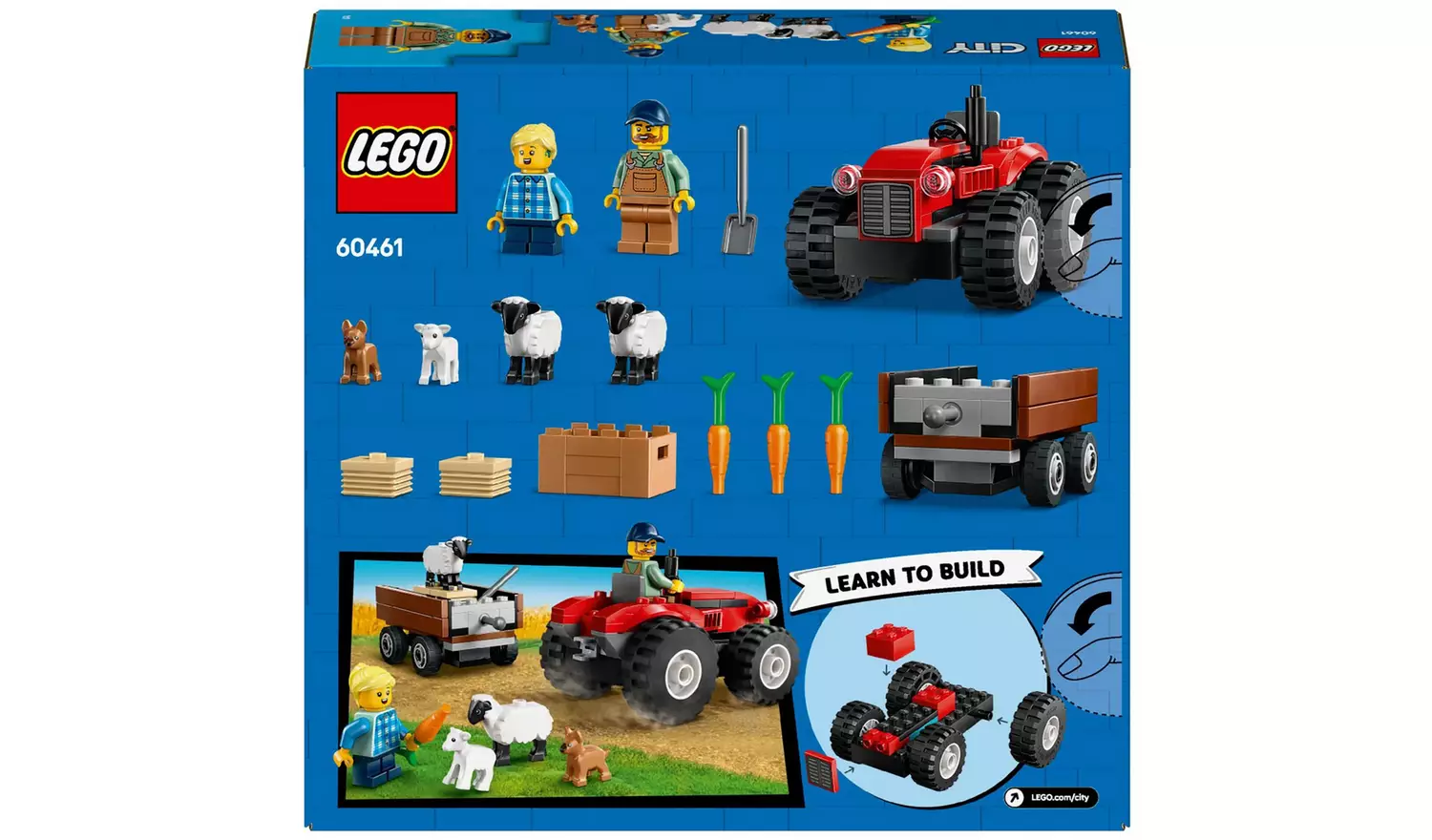 LEGO City Red Farm Tractor with Trailer & Sheep Toys 60461