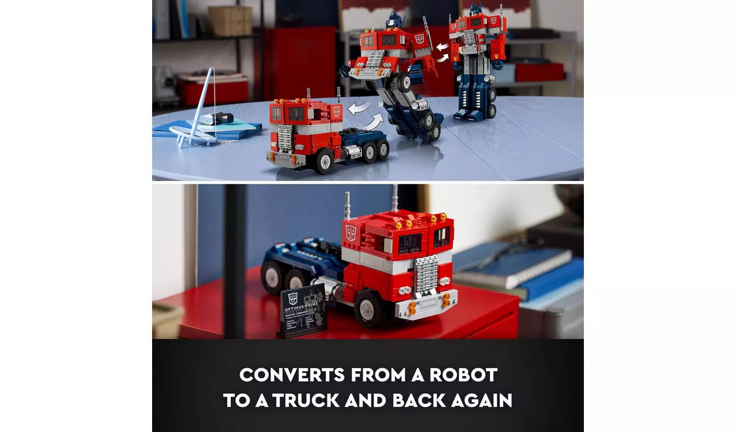 LEGO Icons Optimus Prime Transformers Robot Model Set 10302