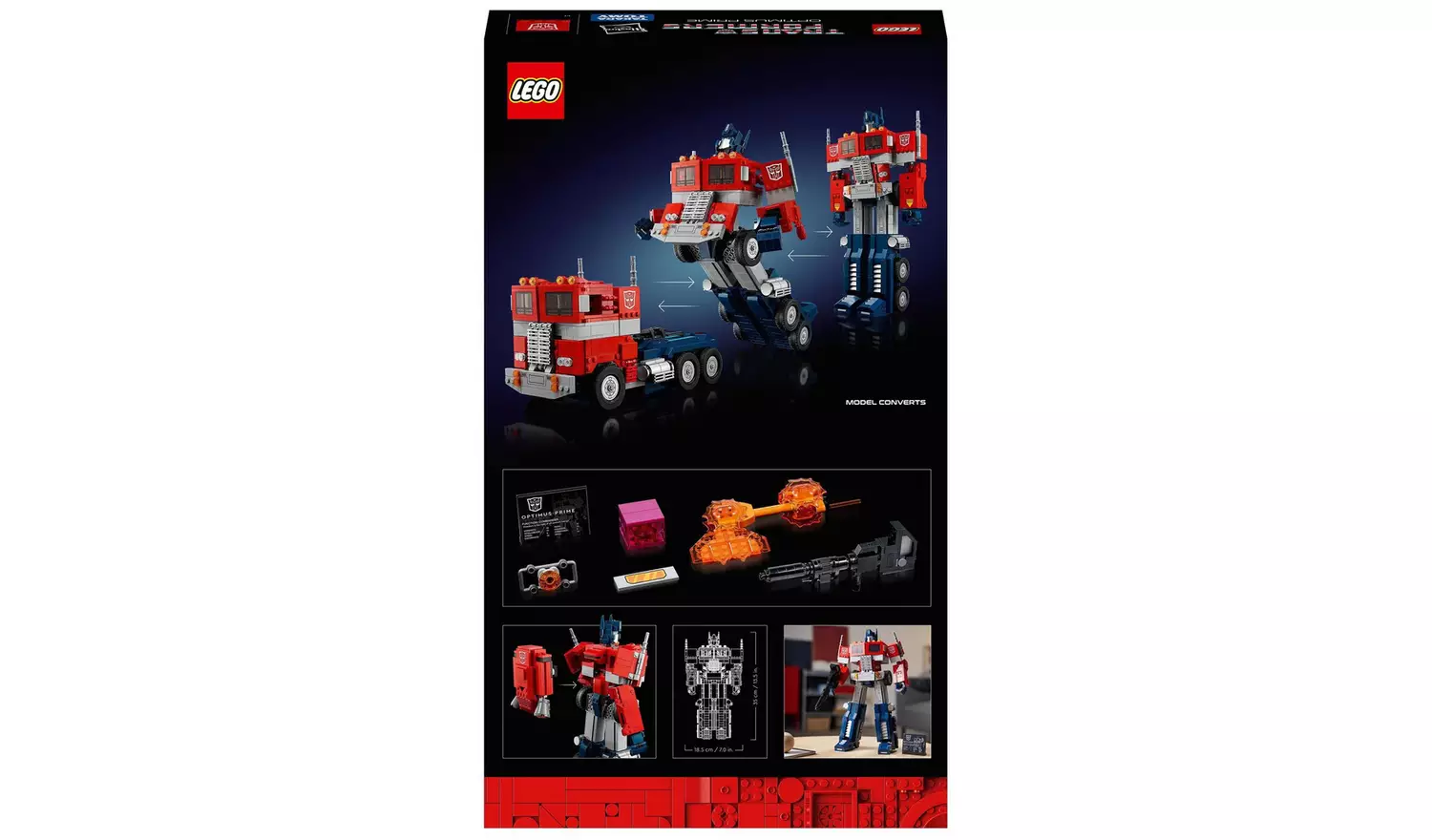 LEGO Icons Optimus Prime Transformers Robot Model Set 10302