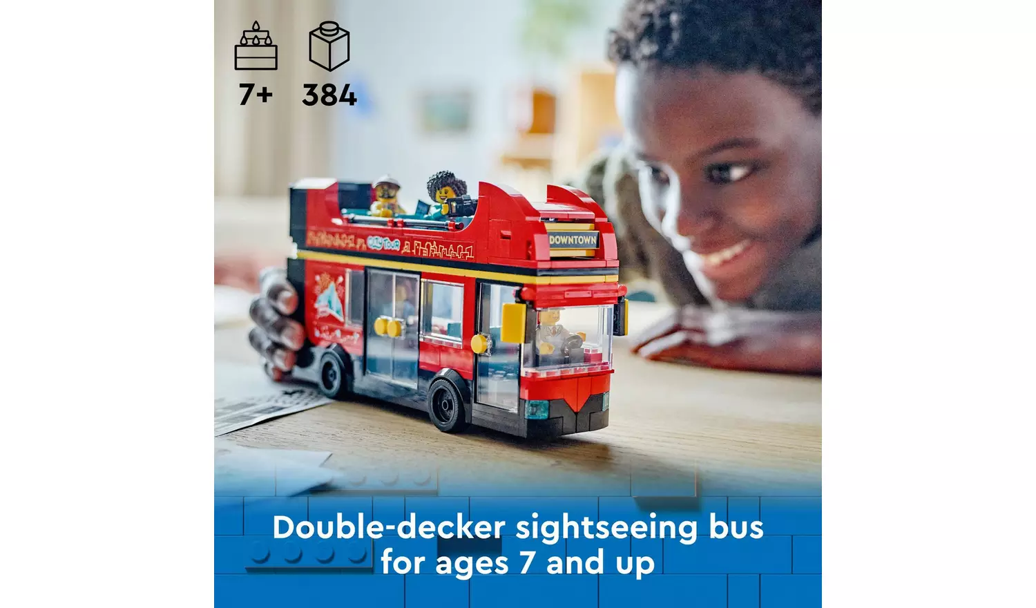 LEGO City Red Double-Decker Sightseeing Bus Toy Set 60407