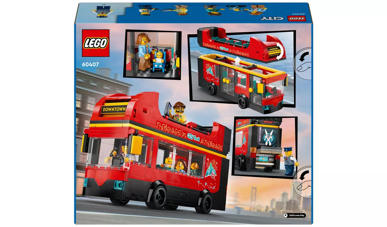 LEGO City Red Double-Decker Sightseeing Bus Toy Set 60407