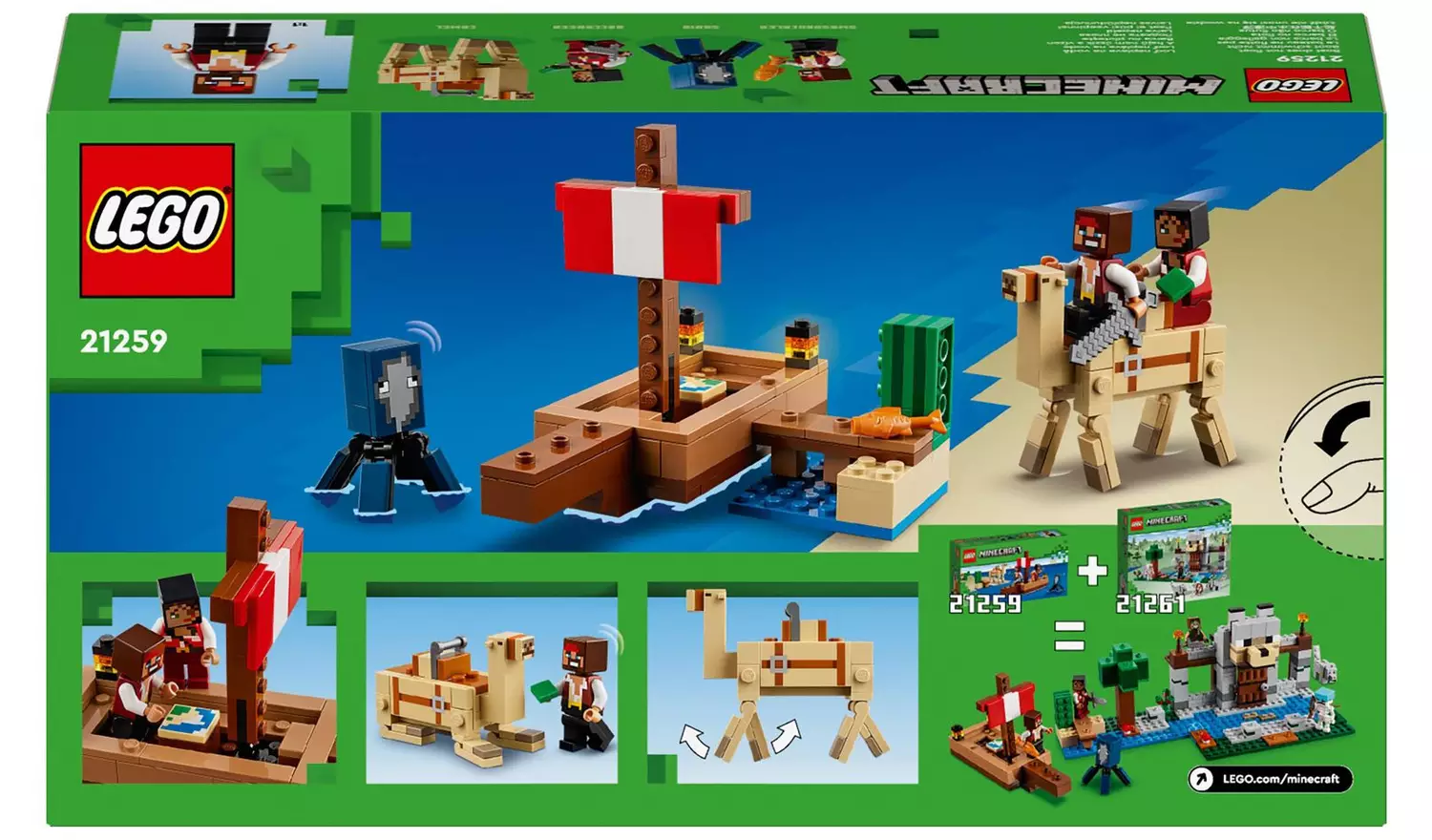 LEGO Minecraft The Pirate Ship Voyage Building Toy Set 21259