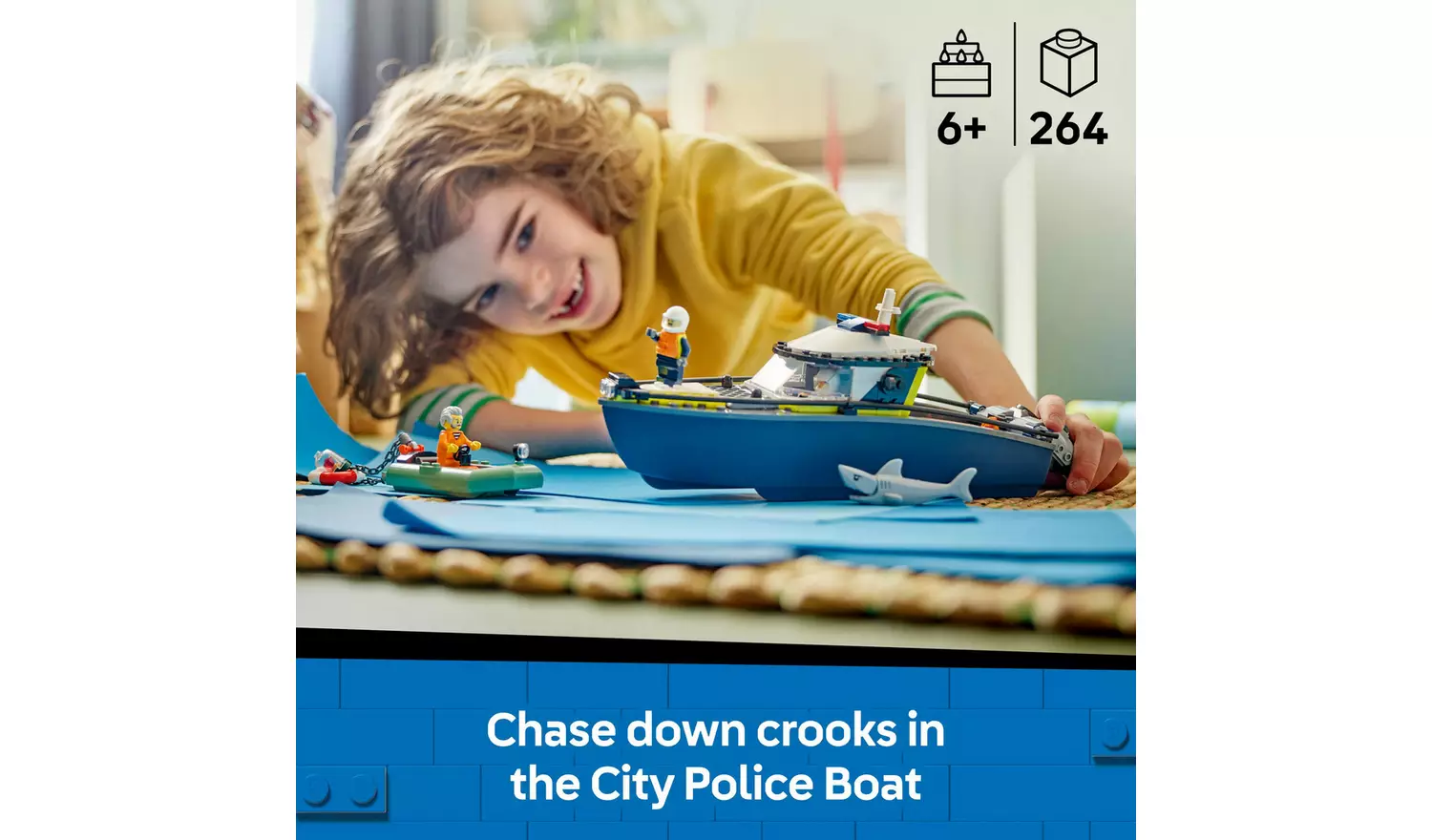 LEGO City Police Boat Chase Toy with a Speedboat 60456