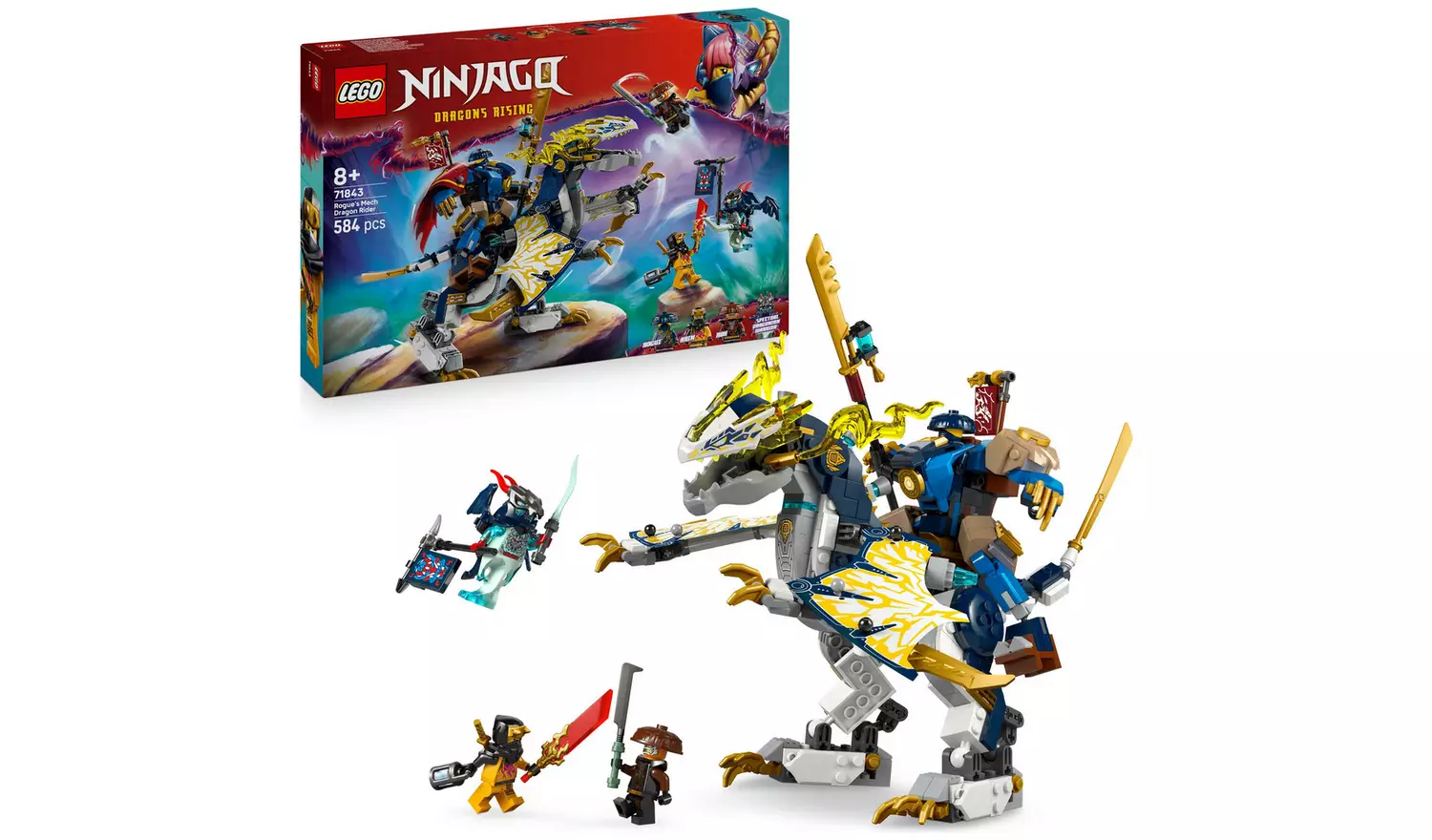 LEGO NINJAGO Rogue's Mech Dragon Rider Ninja Toy Set 71843
