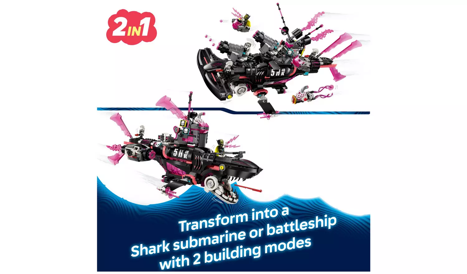 LEGO DREAMZzz 2in1 Nightmare Shark Submarine Toy 71500
