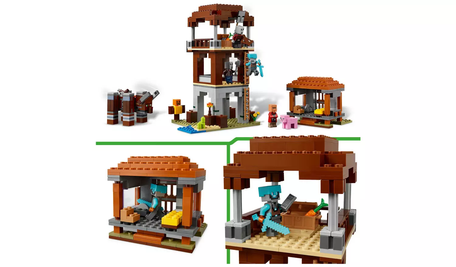 LEGO Minecraft The Pillager Outpost and Ravager Toy 21278