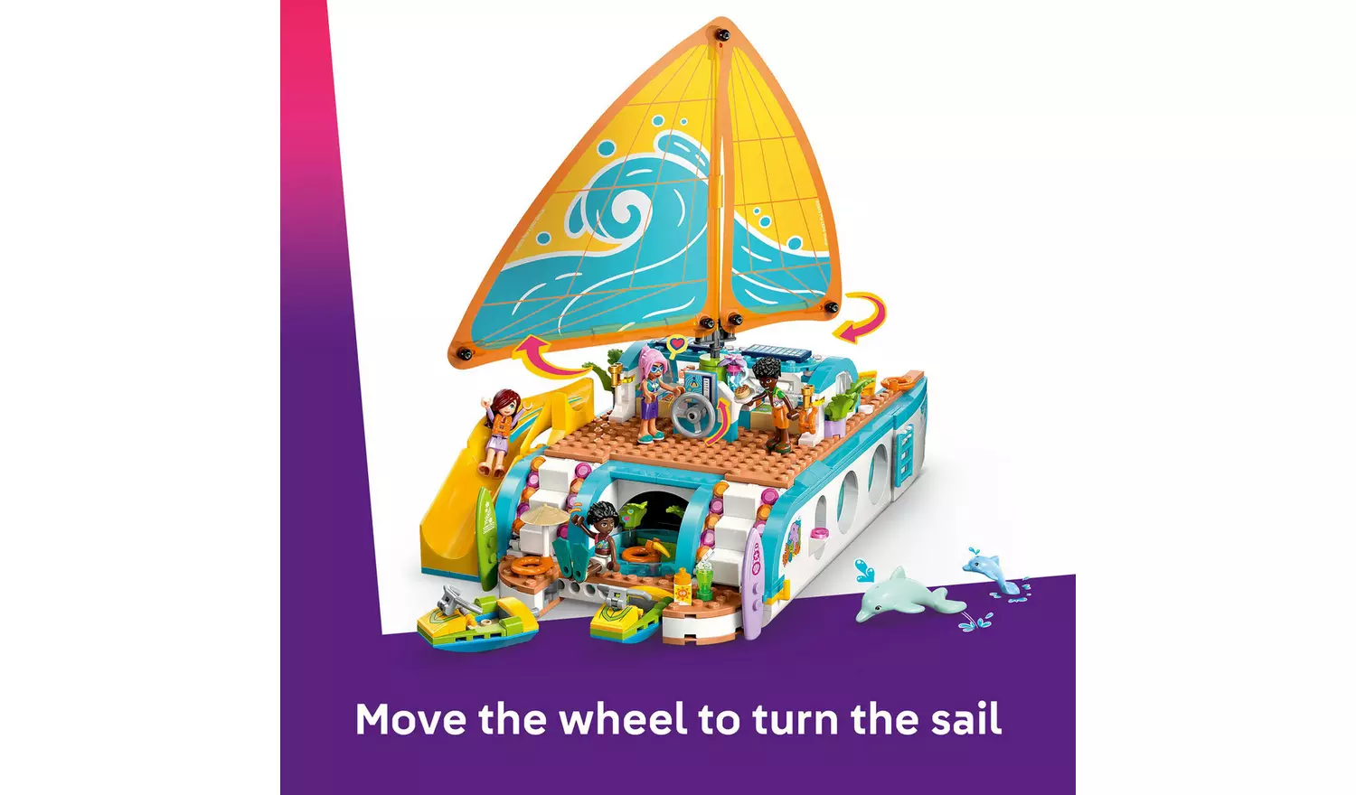 LEGO Friends Travel Boat Adventure Toy with 2 Dolphins 42664