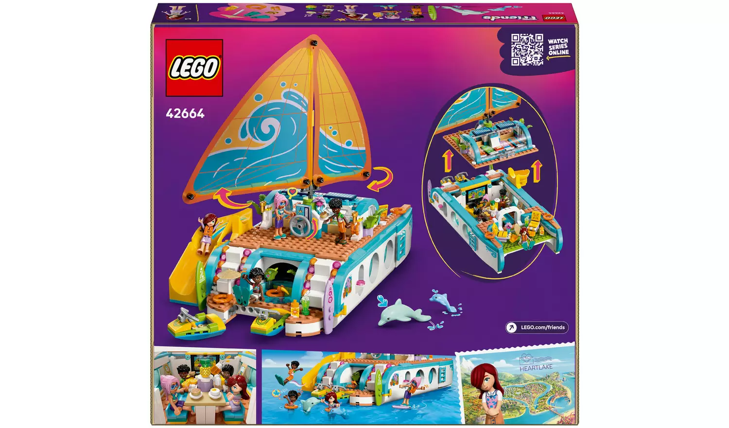 LEGO Friends Travel Boat Adventure Toy with 2 Dolphins 42664