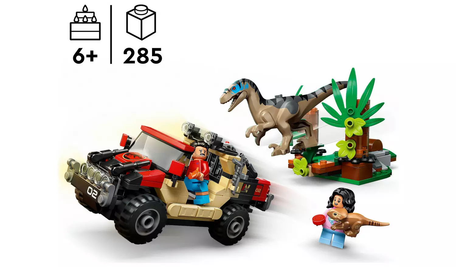 LEGO Jurassic World Raptor Off-Road Escape Dino Toy 76972