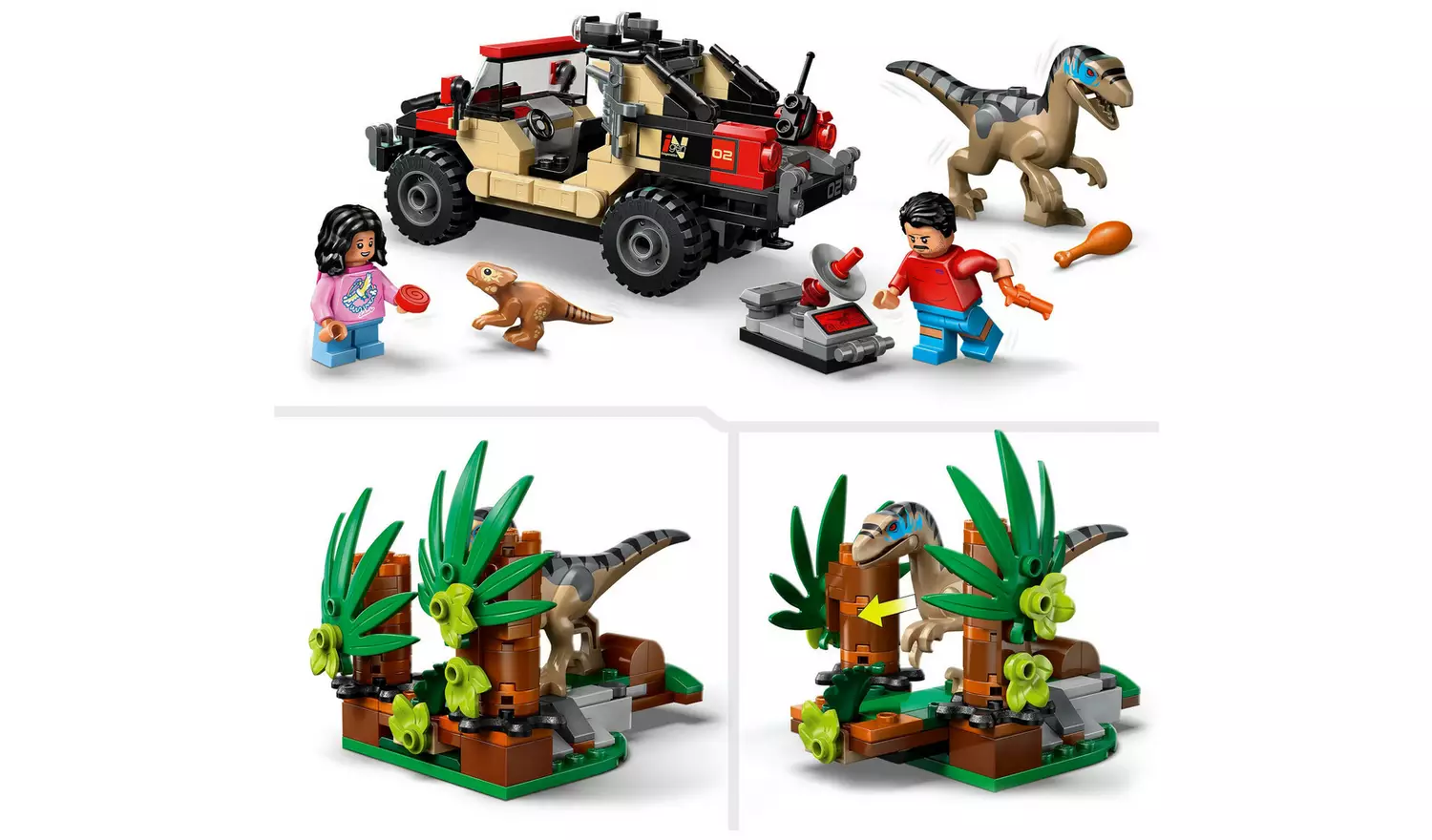 LEGO Jurassic World Raptor Off-Road Escape Dino Toy 76972