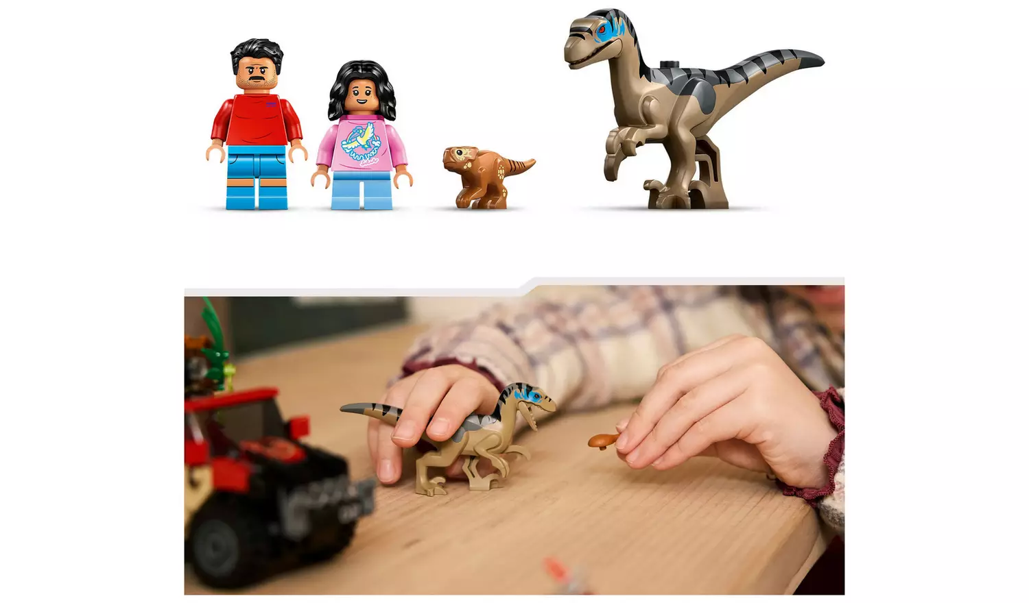 LEGO Jurassic World Raptor Off-Road Escape Dino Toy 76972