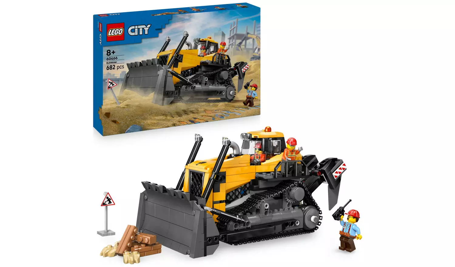 LEGO City Yellow Bulldozer Construction Vehicle Toy 60466
