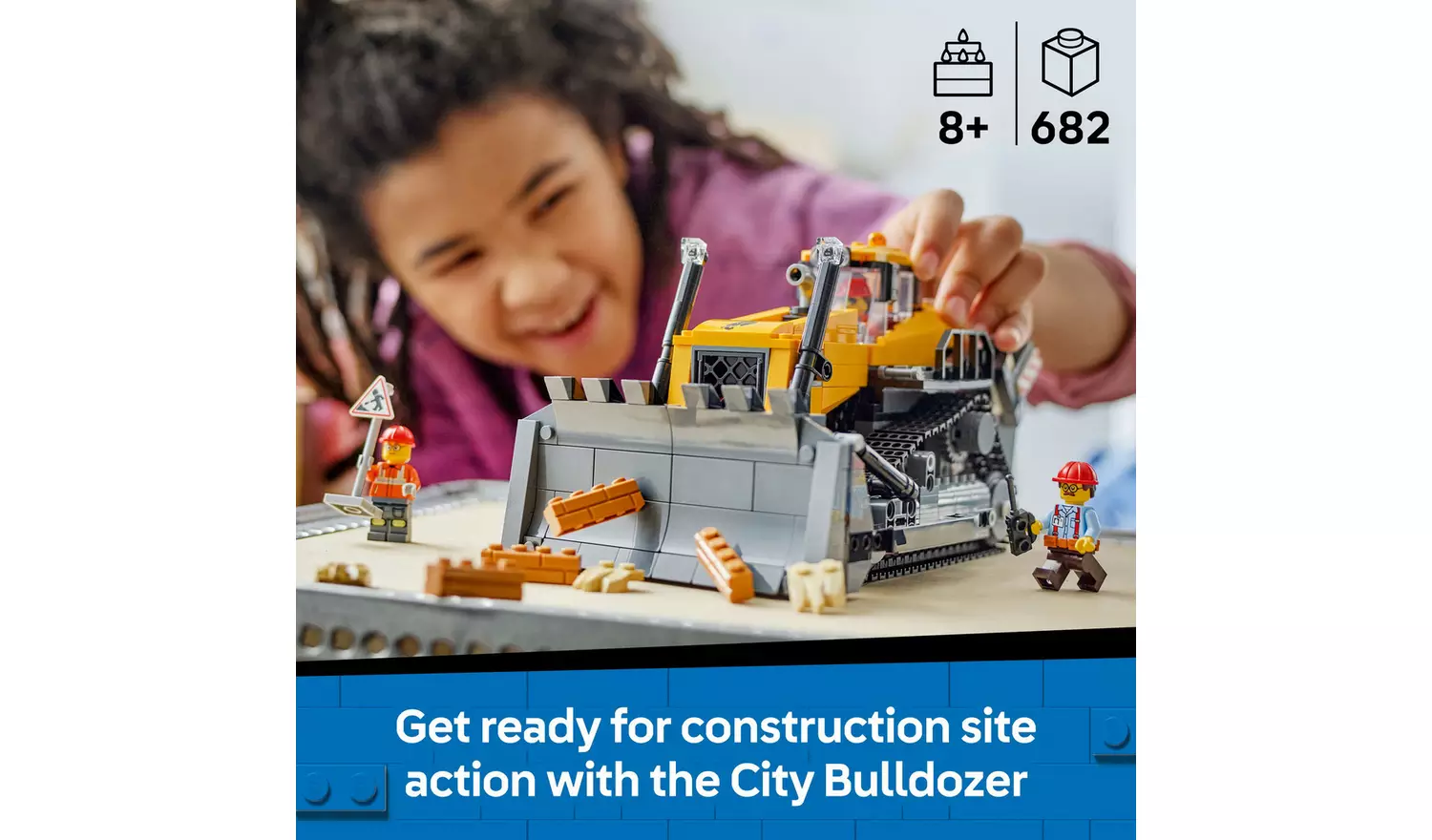 LEGO City Yellow Bulldozer Construction Vehicle Toy 60466