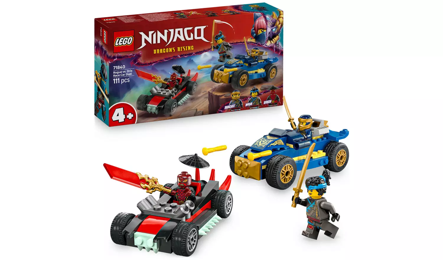 LEGO NINJAGO Rogue vs. Drix Race Car Duel Building Toy 71840