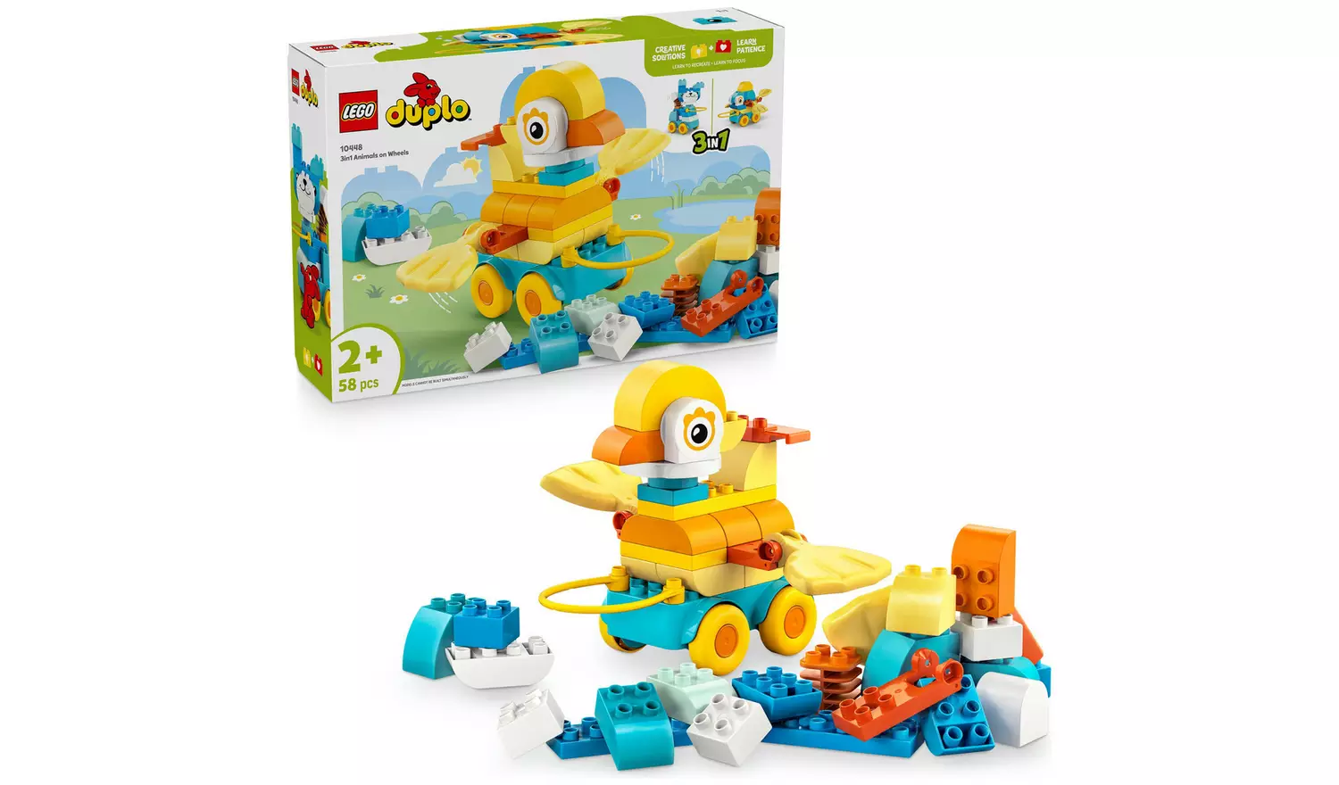 LEGO DUPLO 3in1 Animals on Wheels Building Toy Playset 10448