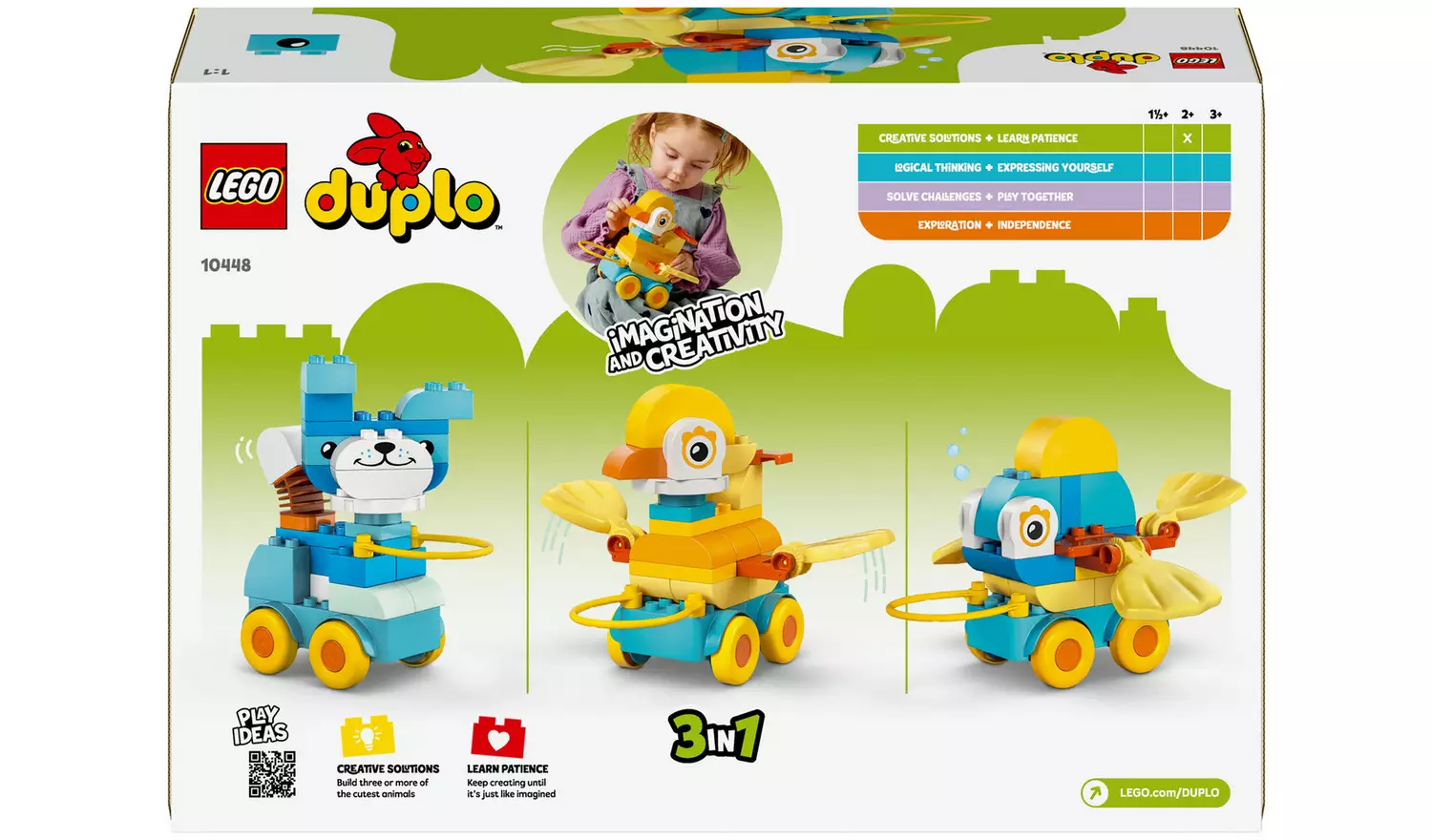 LEGO DUPLO 3in1 Animals on Wheels Building Toy Playset 10448