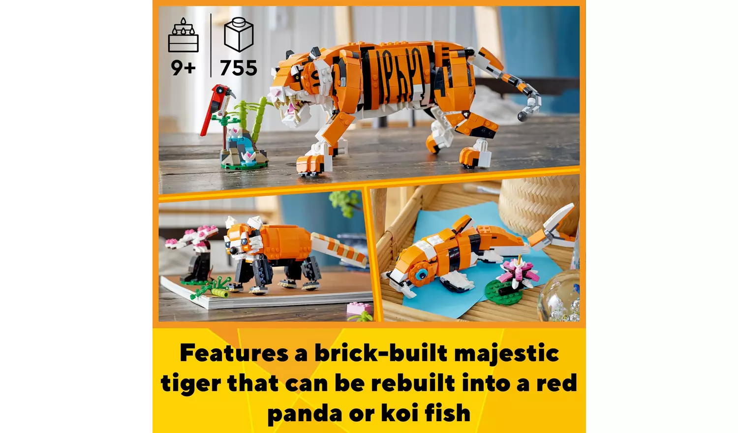 LEGO Creator 3in1 Majestic Tiger Animal Building Toy 31129