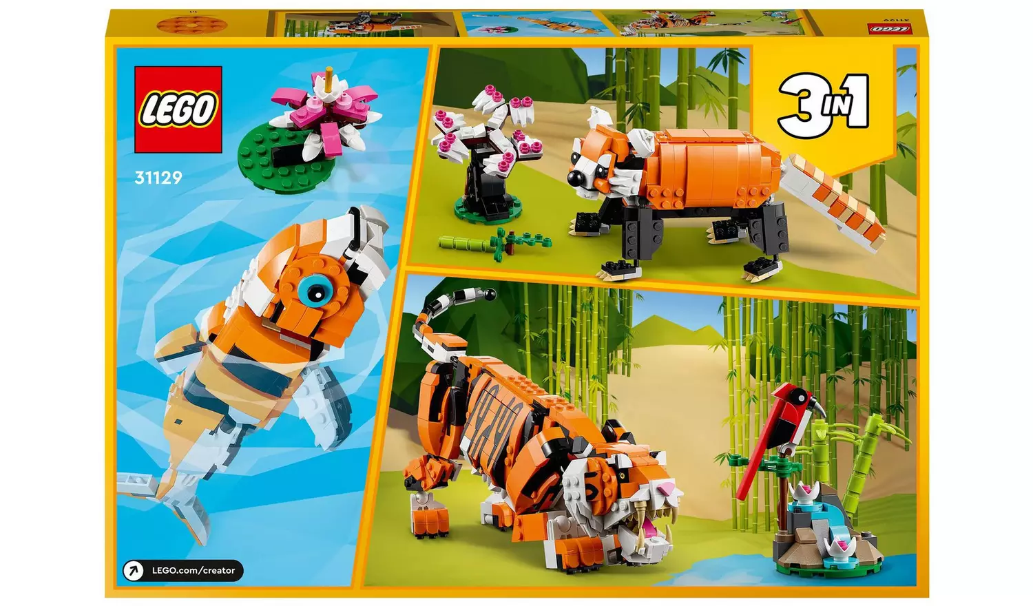 LEGO Creator 3in1 Majestic Tiger Animal Building Toy 31129