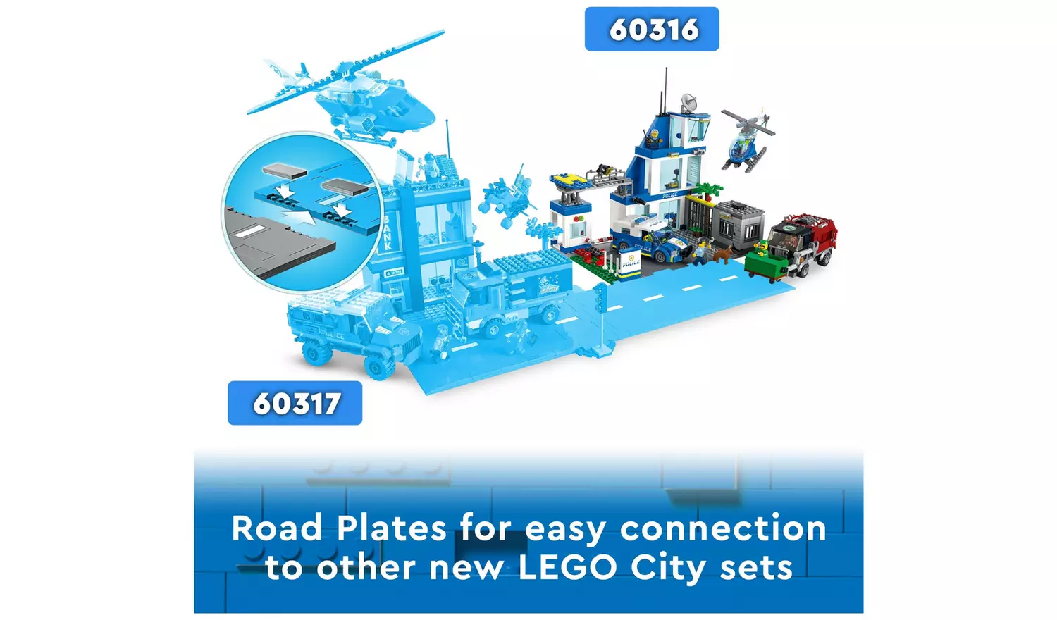 LEGO City Police Station Bin Lorry & Helicopter Toy 60316