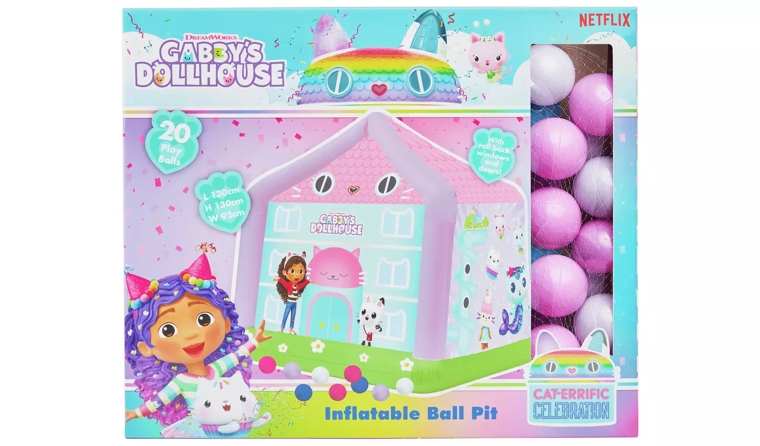 Gabby's Dollhouse Jumbo Inflatable Ball Pit