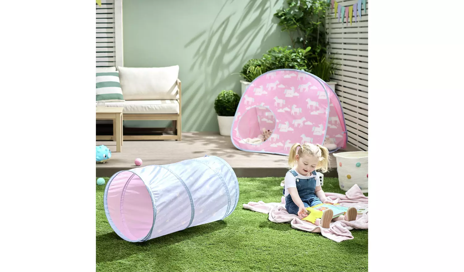 Chad Valley Pink Play Tunnel