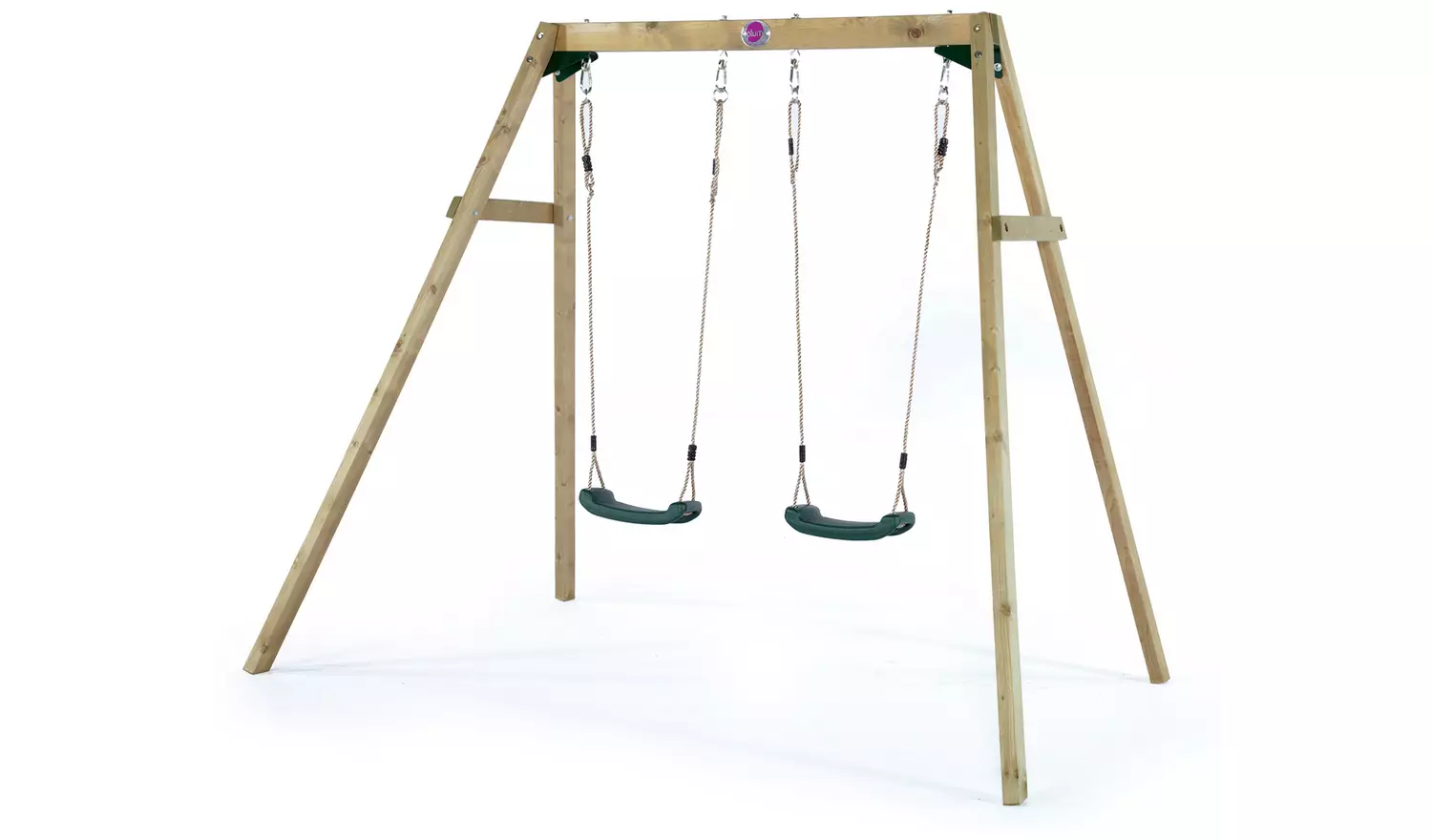 Plum Wooden Double Swing Set.