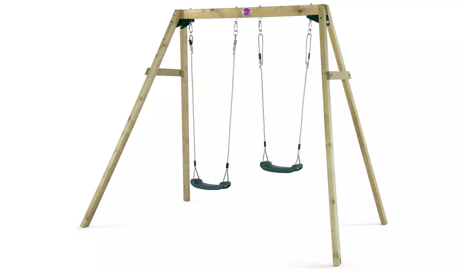 Plum Wooden Double Swing Set.