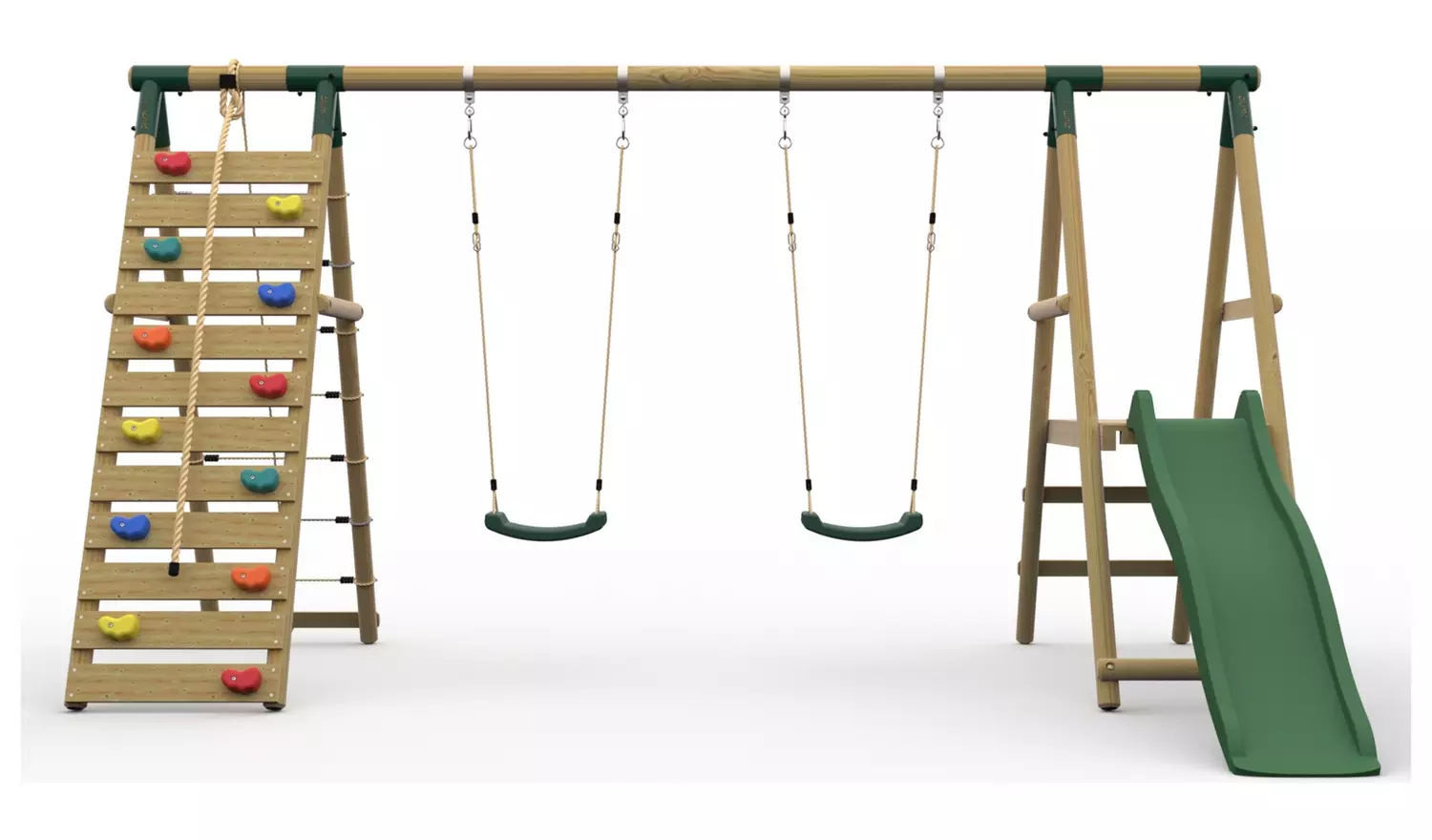 Plum Woolly Monkey II Wooden Kids Garden Swing Set